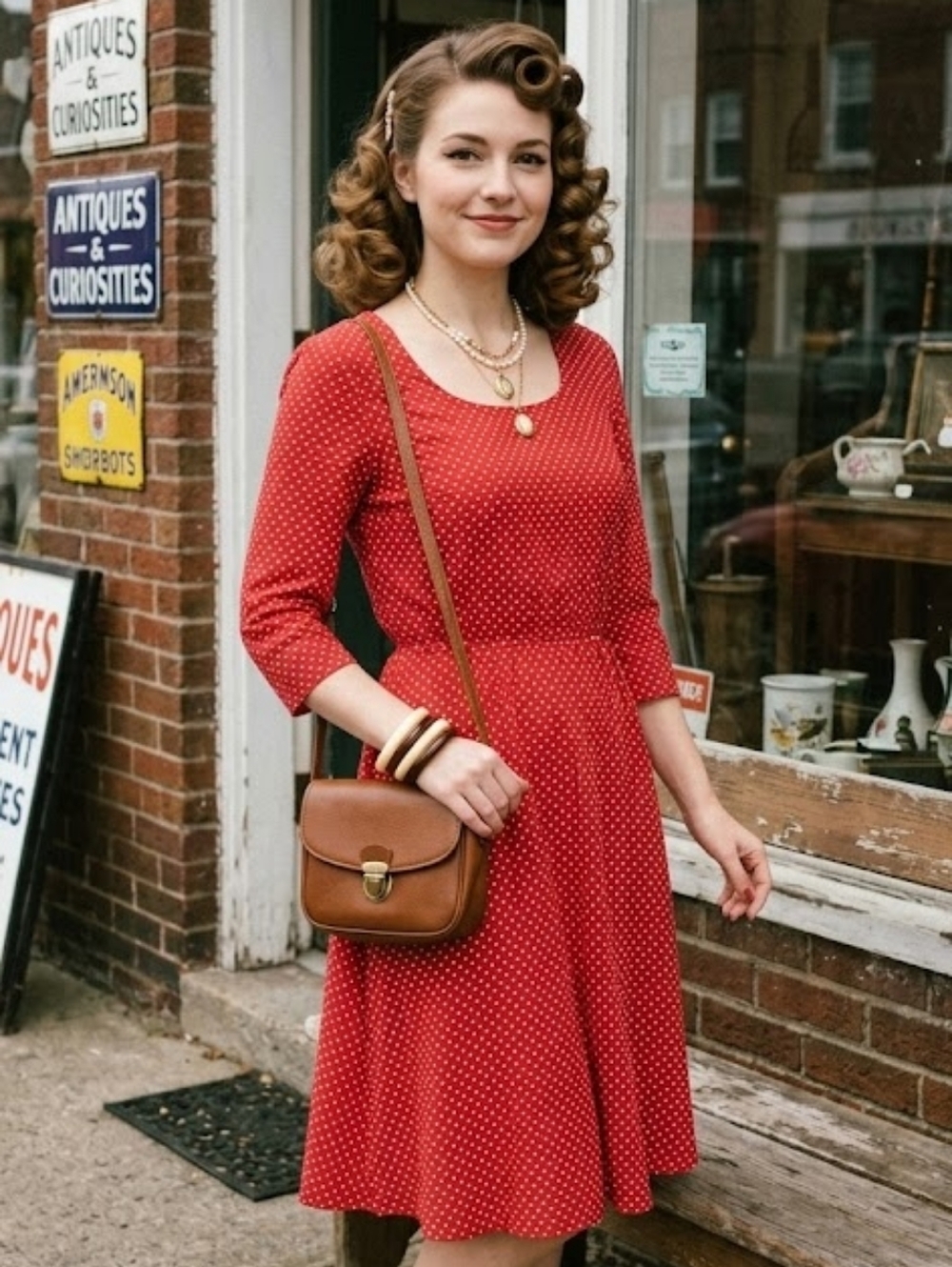 Vintage Red Polka Dot Dress S